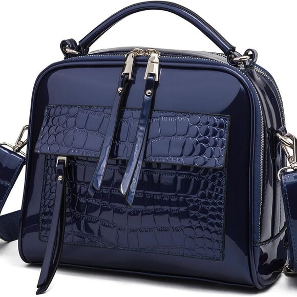 Women Patent Leather Handbag and Purses PU Satchels Shoulder Bags Crossbody Bags - Picture 1 of 7